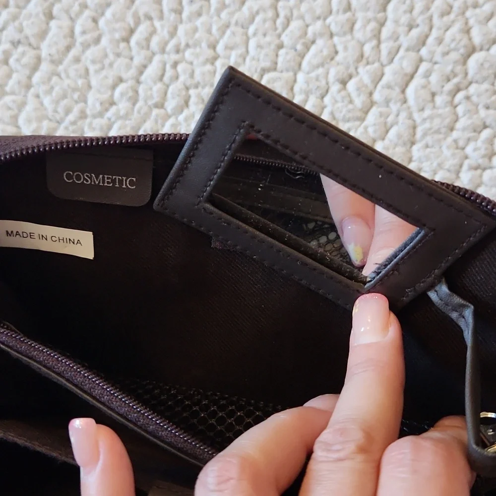 Collection Faux Leather Chocolate Brown Tab Compartment Wallet Minimalist